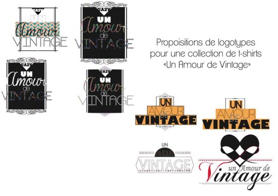 Propositions de logos pour la marque "Un Amour de Vintage"